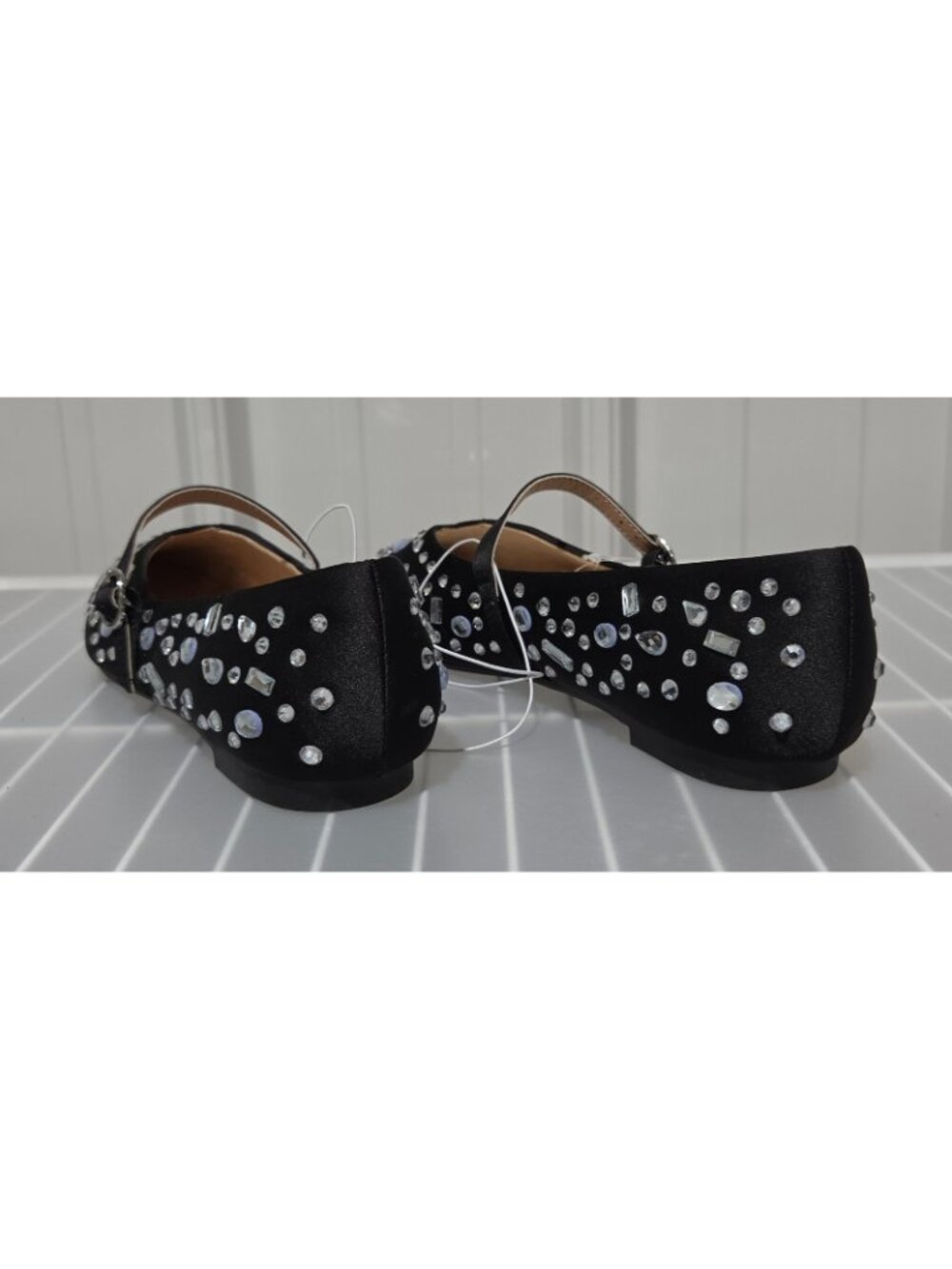 A New Day Gabriella Velvet & Jeweled Black Pointed Toe Dress Flat - Women's 7.5 - Picture 3 of 6
